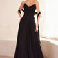 Strapless Cowl Neckline A-Line Gown By Amoris T703 - Women Evening Formal Gown - Special Occasion