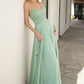 Strapless Cowl Neckline A-Line Gown By Amoris T703 - Women Evening Formal Gown - Special Occasion