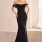 Off The Shoulder Scoop Neckline Gown By Amoris T705 - Women Evening Formal Gown - Special Occasion