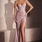 Sweetheart Neckline Leg Slit Gown By Amoris T707 - Women Evening Formal Gown - Special Occasion