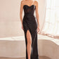 Strapless Sweetheart Leg Slit Gown By Amoris T708 - Women Evening Formal Gown - Special Occasion