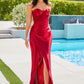 Strapless Sweetheart Leg Slit Gown By Amoris T708 - Women Evening Formal Gown - Special Occasion