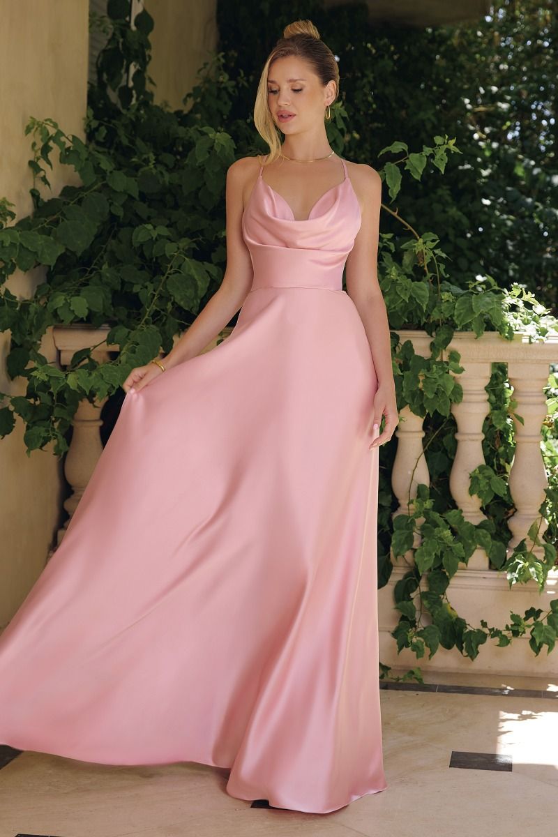 Cowl Neckline A-Line Gown By Amoris T714 - Women Evening Formal Gown - Special Occasion