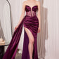 Strapless Fit & Flare Deep V-Neck Gown By Amoris T811 - Women Evening Formal Gown - Special Occasion