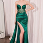 Strapless Fit & Flare Deep V-Neck Gown By Amoris T811 - Women Evening Formal Gown - Special Occasion