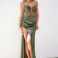 Strapless Fit & Flare Deep V-Neck Gown By Amoris T811 - Women Evening Formal Gown - Special Occasion