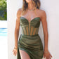 Strapless Fit & Flare Deep V-Neck Gown By Amoris T811 - Women Evening Formal Gown - Special Occasion
