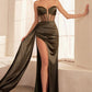 Strapless Fit & Flare Deep V-Neck Gown By Amoris T811 - Women Evening Formal Gown - Special Occasion