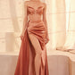 Strapless Fit & Flare Deep V-Neck Gown By Amoris T811 - Women Evening Formal Gown - Special Occasion