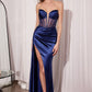 Strapless Fit & Flare Deep V-Neck Gown By Amoris T811 - Women Evening Formal Gown - Special Occasion