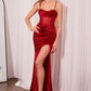 Satin Fitted Sheer Corset Sweetheart Neck Gown By Amoris T812 - Women Evening Formal Gown - Special Occasion