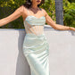 Satin Fitted Sheer Corset Sweetheart Neck Gown By Amoris T812 - Women Evening Formal Gown - Special Occasion