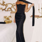 Strapless Satin Sheath Gown By Amoris T816 - Women Evening Formal Gown - Special Occasion