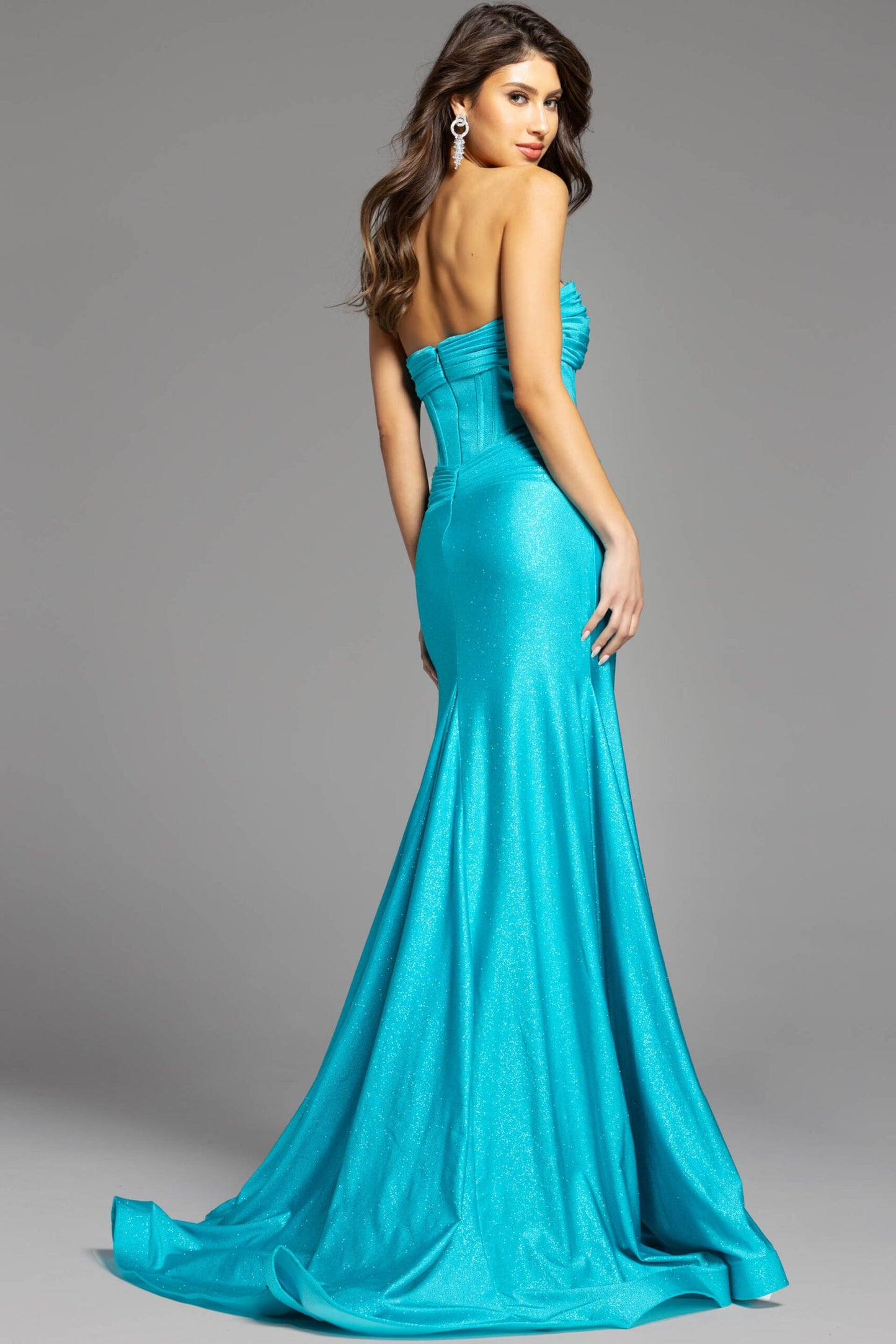 Jovani 43419 Strapless Sweetheart Neckline Leg Slit Gown - Special Occasion/Curves