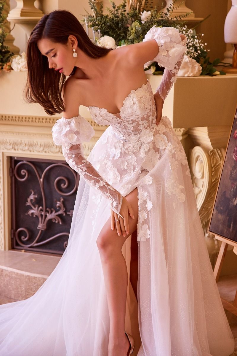 layered a line wedding dress Glitter Tulle Tiered Full A-Line Wedding Dress
