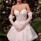 Floral Appliqued Sweetheart Neckline Short Bridal Gown by Andrea and Leo WL020