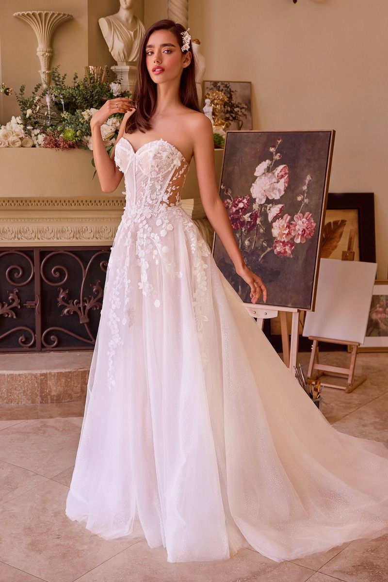 Andrea and Leo WL032 Long Prom Dress Off White / 12 Andrea and Leo WL032 Long Prom Dress Off White / 12
