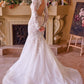 Long Sleeves V-Neckline Mermaid Bridal Gown by Andrea and Leo WL036