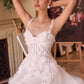Floral Applique A-Line Tulle Bridal Gown by Andrea & Leo Couture WL045 - Special Occasion