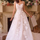 Floral Applique A-Line Tulle Bridal Gown by Andrea & Leo Couture WL045 - Special Occasion