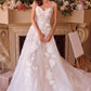 Floral Applique A-Line Tulle Bridal Gown by Andrea & Leo Couture WL045 - Special Occasion
