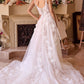 Floral Applique A-Line Tulle Bridal Gown by Andrea & Leo Couture WL045 - Special Occasion