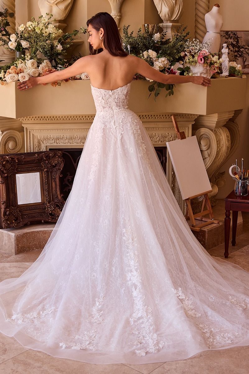 chinese dress ladies CINDERELLA DIVINE CD860W A-Line Strapless Wedding Gown