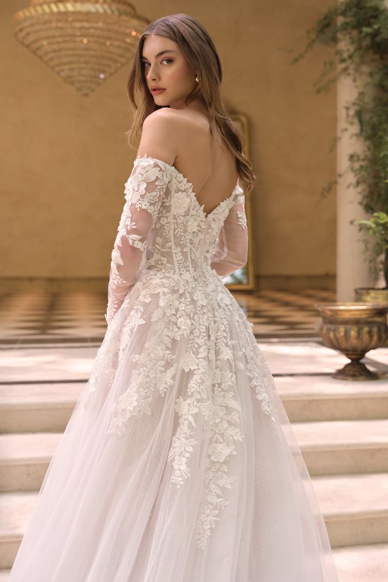 Off Shoulder Sweetheart Neck Bridal Gown by Andrea & Leo Couture WL067