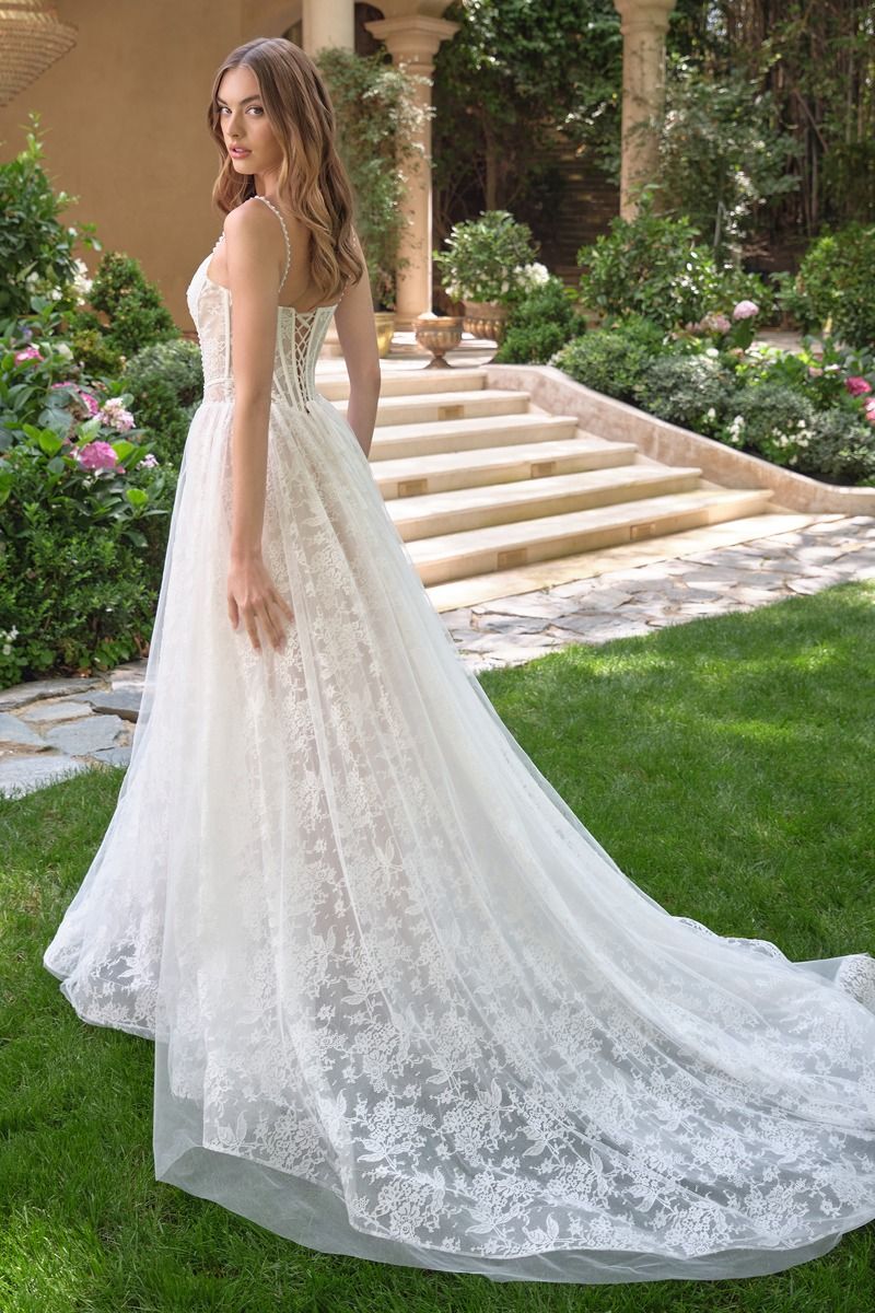 Scoop Neckline A-Line Bridal Gown by Andrea & Leo Couture WL069