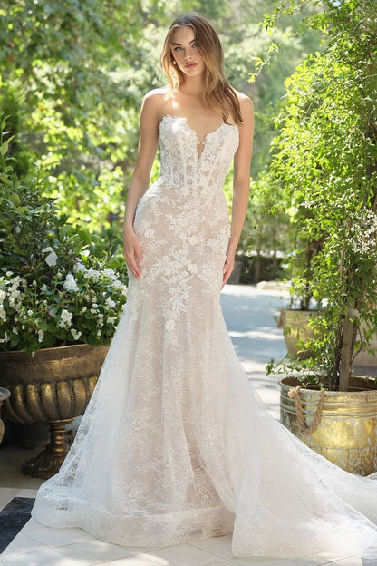 Strapless Corset Bodice Bridal Gown by Andrea & Leo Couture WL072