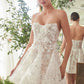 Scoop Neckline A-Line Bridal Short Gown by Andrea and Leo WL082