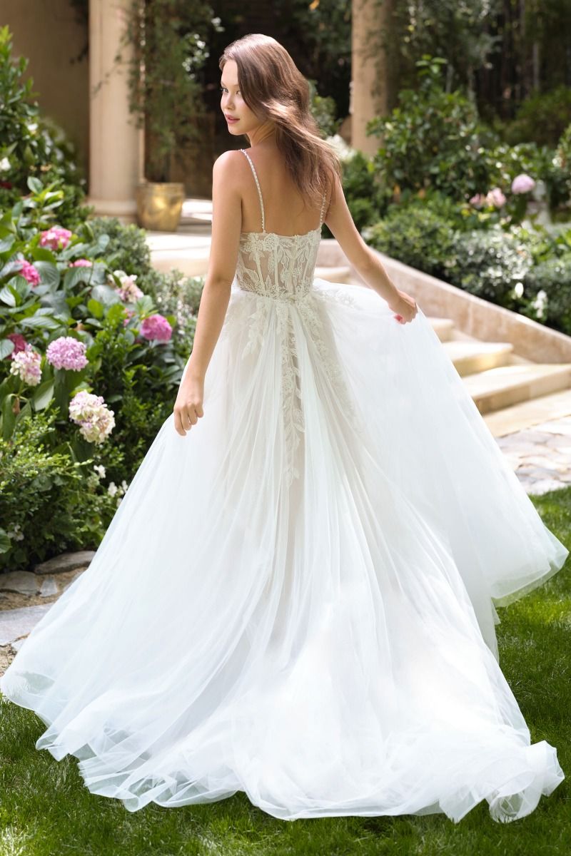 Deep Neckline A-Line Bridal Gown by Andrea and Leo WL087