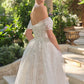 3D Floral Applique A-Line Bridal Gown by Andrea & Leo Couture WL090