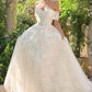 3D Floral Applique A-Line Bridal Gown by Andrea & Leo Couture WL090