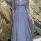 Flowy Chiffon 3/4 Sleeves Beaded Gown by Cinderella Divine - CD0171 - Special Occasion/Curves