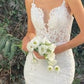Mermaid Sheer Floral Bridal Gown by Ladivine CD937W