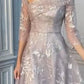 Asymmetrical Long Sleeve Glitter Dress by Andrea & Leo Couture A1030 - Special Occassion