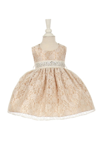 Vestido de fiesta de niña de tafetán con encaje Rinestone de Cinderella Couture USA AS1132