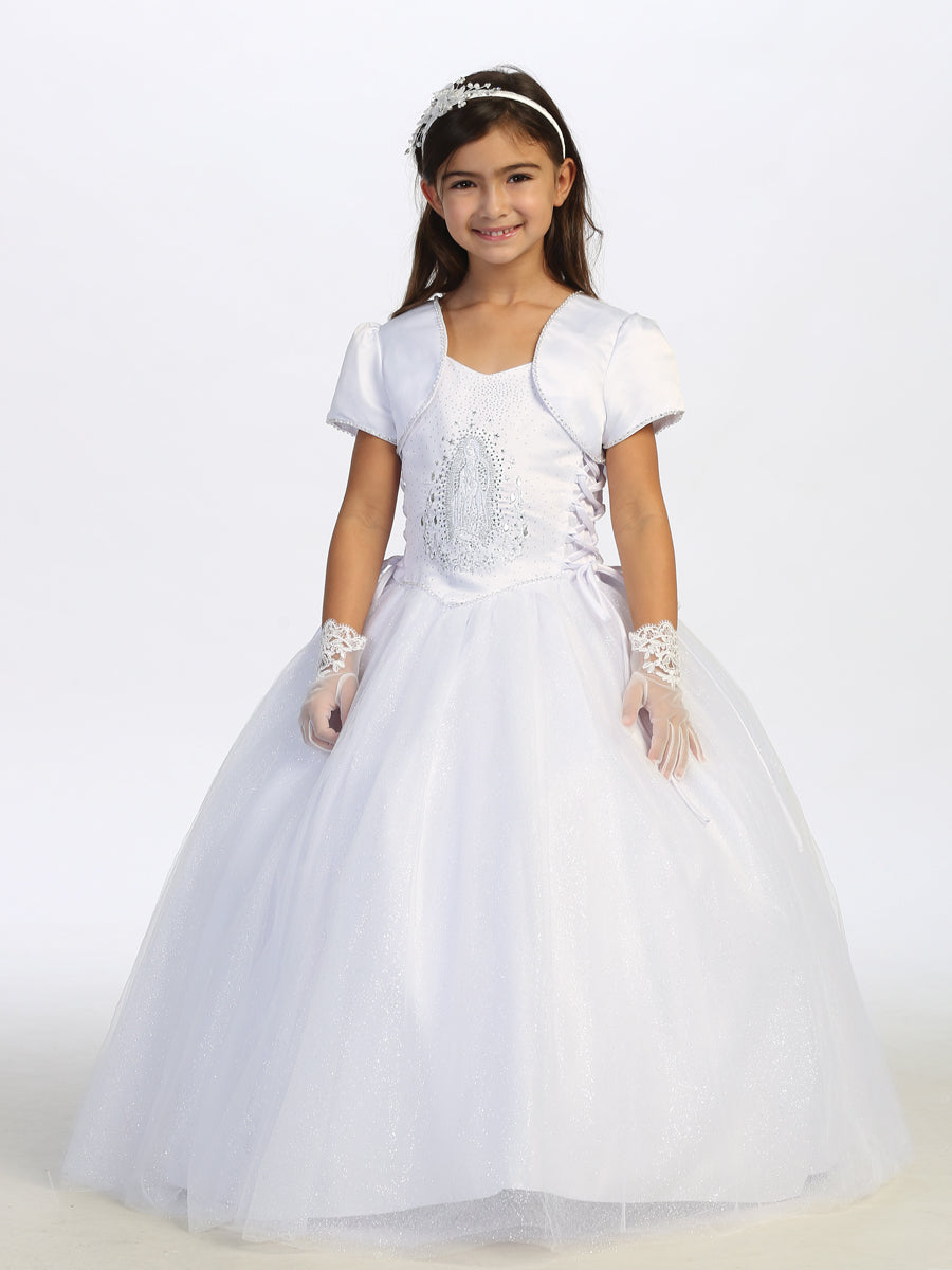 Flower Girl Dress- Maria Embroidered Bodice Tull Gown by TIPTOP KIDS - AS1163