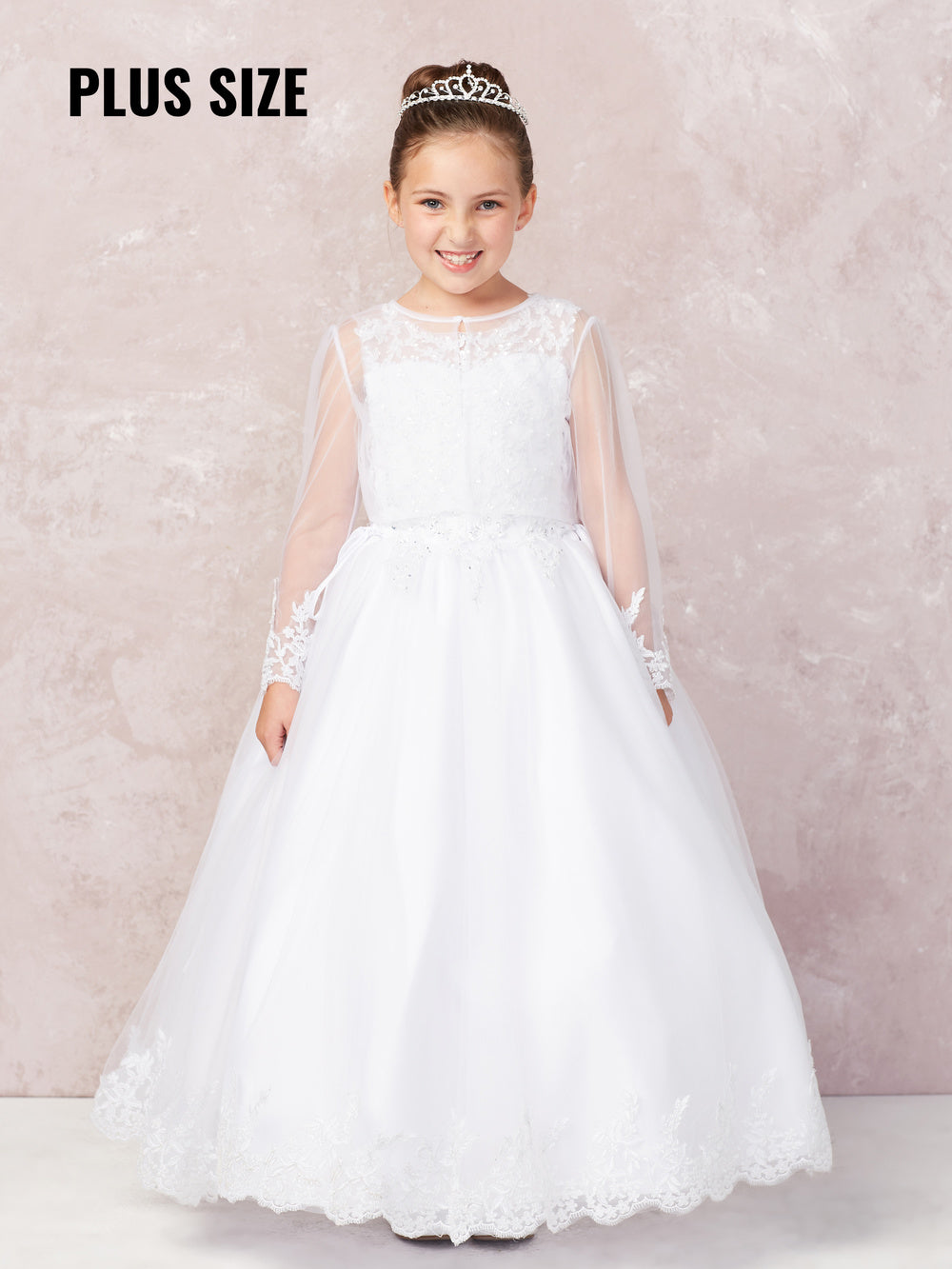 Flower Girl Dress with Lace Bodice with Lace Hem by TIPTOP KIDS - AS1182X