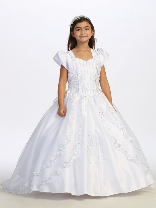 Flower Girl Dress -Organza Split Skirt with Satin Bolero by TIPTOP KIDS - AS1194