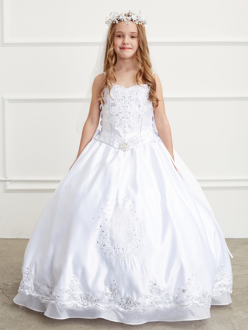 Shop Kids Girls Kid Girls White Net Embroidered Jacket Style Gown Festive  Wear Online at Best Price | Cbazaar