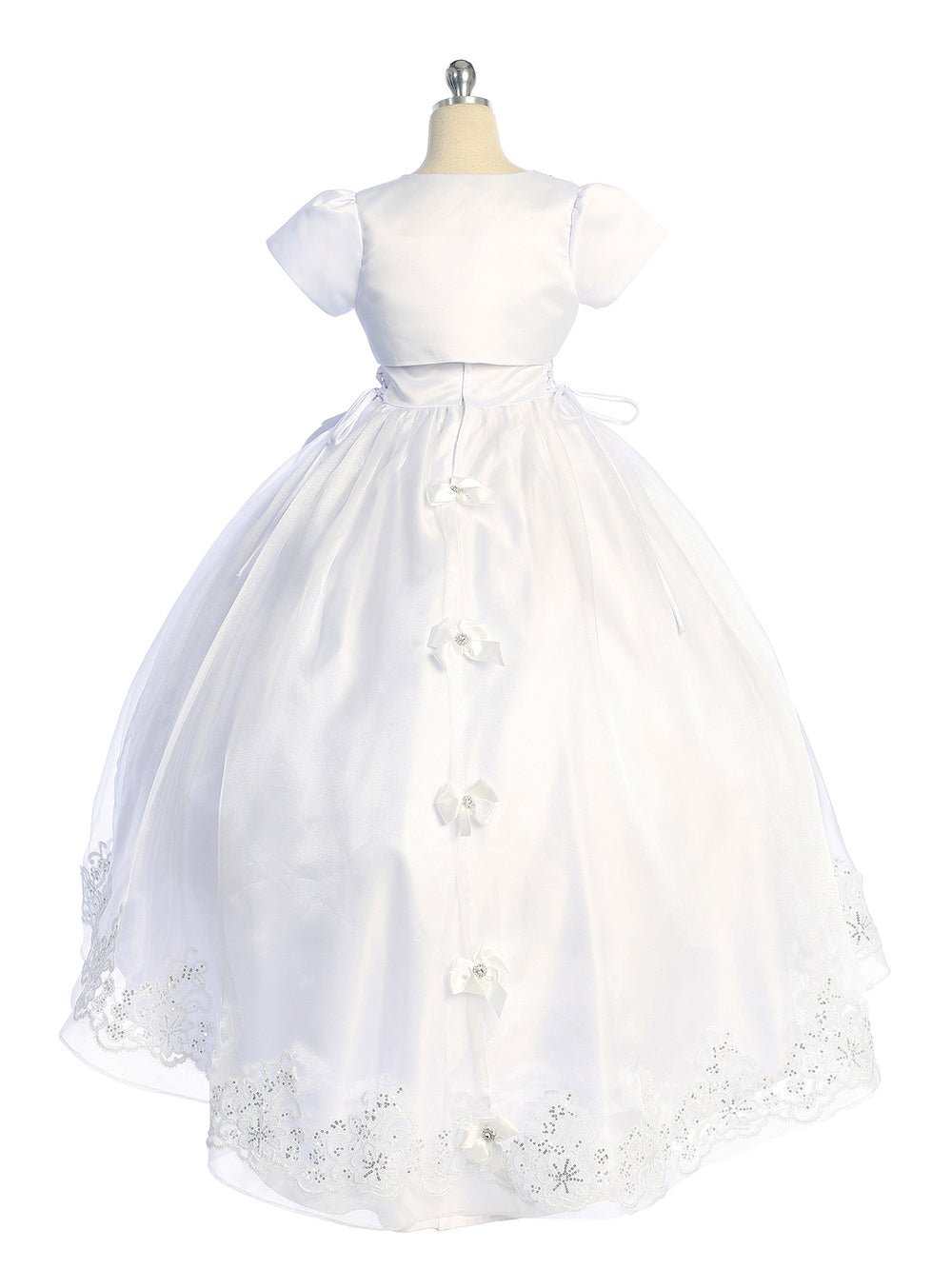 Flower Girl Dress - Floral Lace Organza Overlay Dress by TIPTOP KIDS - AS1203