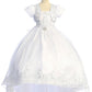 Flower Girl Dress - Floral Lace Organza Overlay Dress by TIPTOP KIDS - AS1203