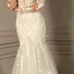 Off the Shoulder Long Sleeve Lace Bridal Gown by Cinderella Divine CD977W