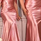Satin Strapless Fitted Gown by Cinderella Divine CH163 - Special Occasion/Curves