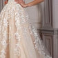 Floral Lace Tulle Bridal Ball Gown by Cinderella Divine CM320