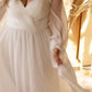 LONG SLEEVE BRIDAL CHIFFON DRESS by Cinderella Divine CD243WC