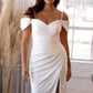 CREPE OFF THE SHOULDER BRIDAL DRESS by Cinderella Divine - KV1057W