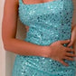 Fitted Sequin Cut Out Back with Slit Gown By Ladivine CD262 - Women Evening Formal Gown - Special Occasion